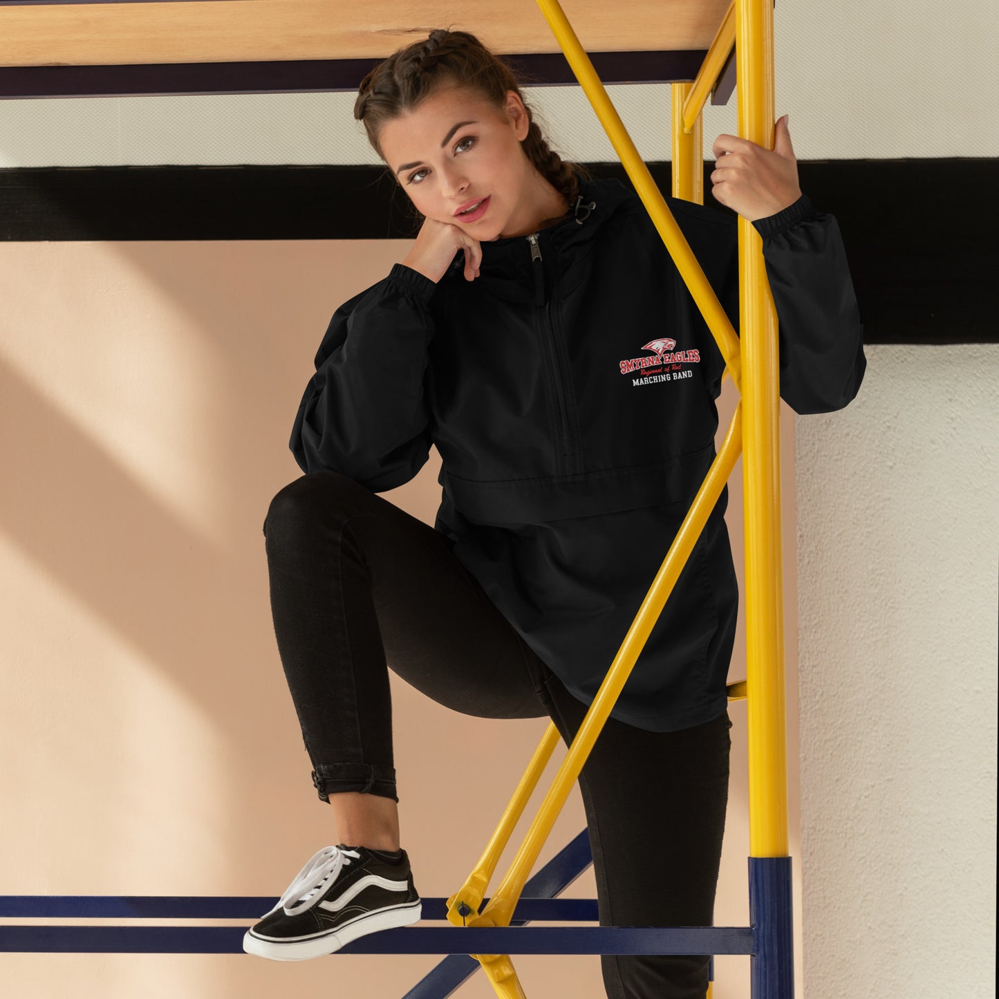 Regiment of Red Embroidered Champion Rain/Wind Packable Jacket