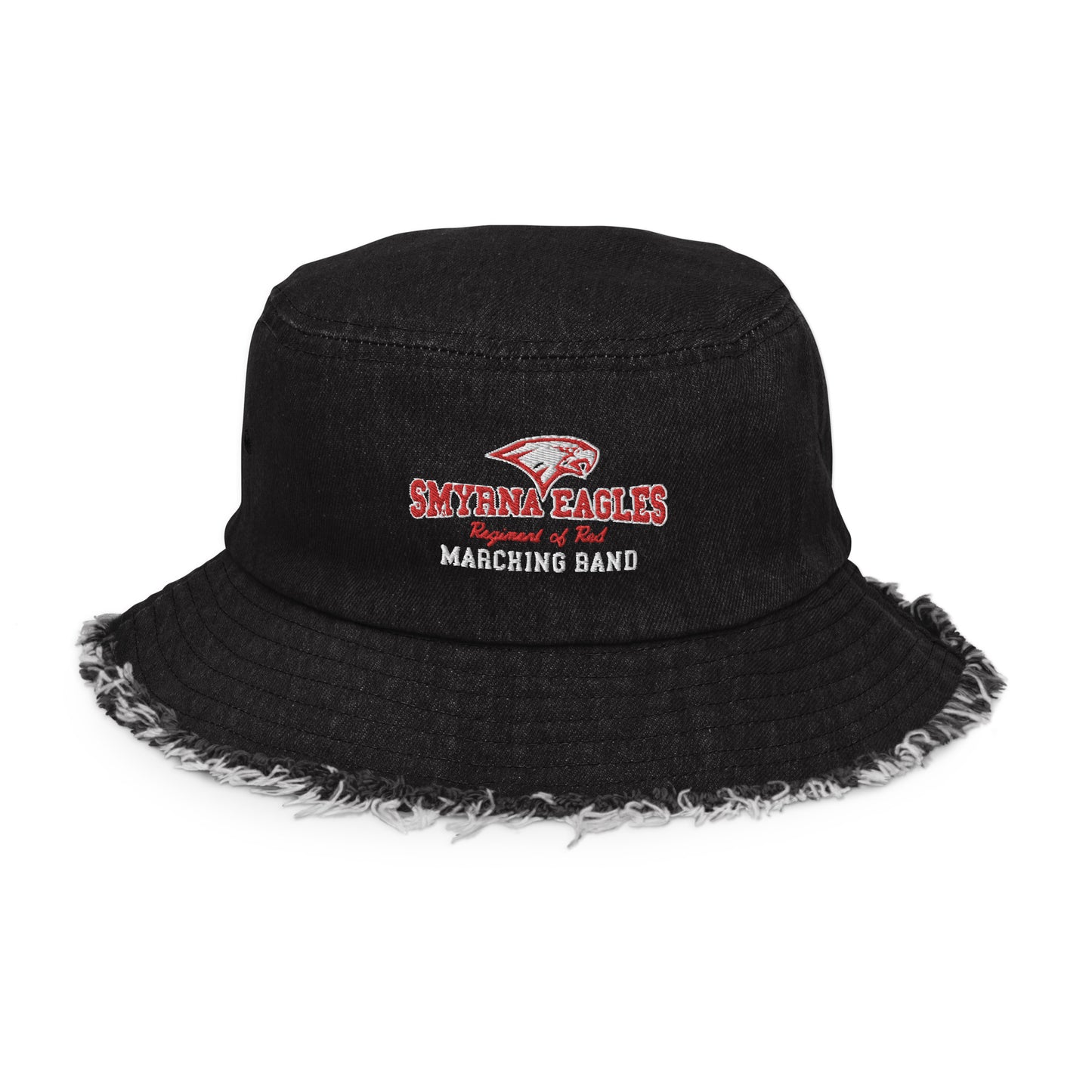 Regiment of Red Distressed Denim Bucket Hat